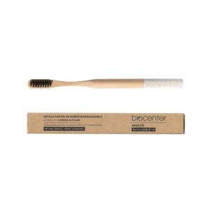 Cepillo de dientes bambú y carbón activado blanco-Cosmética Corporal Natural