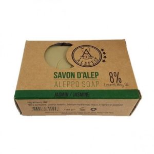 Pastilla jabón Alepo jasmine 8% 100gr-Cosmética natural para Hombres Barcelona|Cosmética natural barcelona